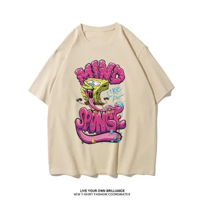 T-shirt pour homme avec motif graffiti sur le devant sur le thème de Bob l'éponge « Mind Like A Sponge »