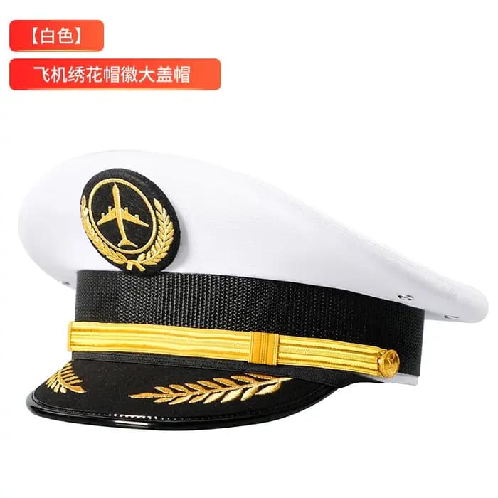 Casquette pilote 2026, chapeau réglable en cuir PU avec badge en métal
