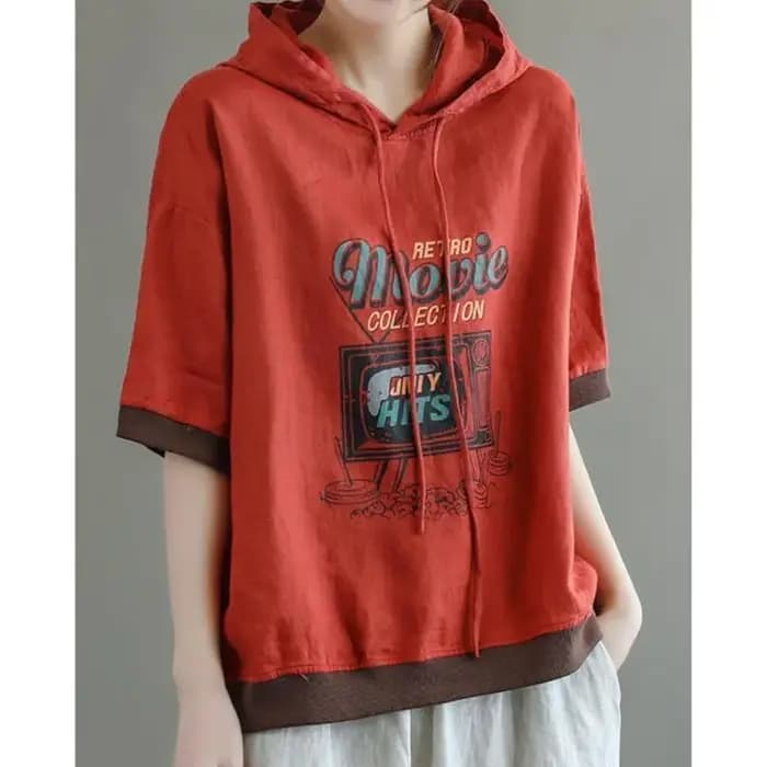 T-shirt à capuche à manches courtes pour femme