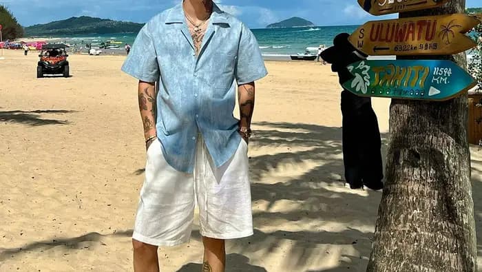Chemise décontractée ample à manches courtes tie-dye pour homme