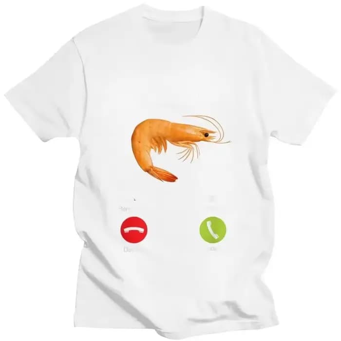 Shrim appelle T-shirt à manches courtes drôle crevette Meme