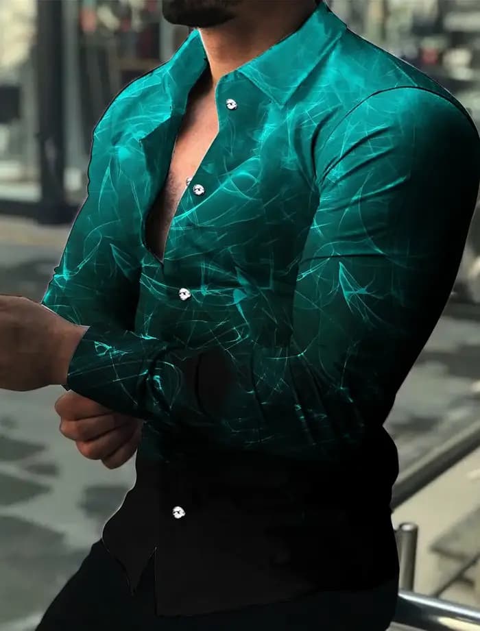 Chemise graphique à manches longues pour hommes