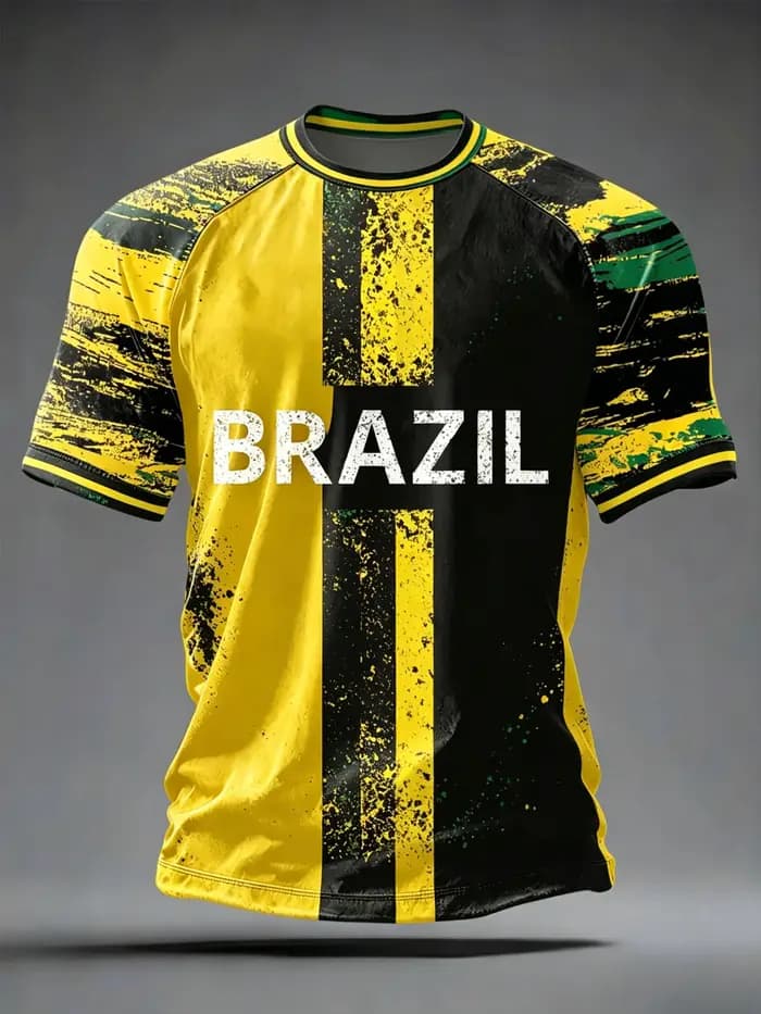 Nouveaux Maillots de Football Brésil Homme Été 2026 – T-shirts Classiques God Brazil à Manches Courtes