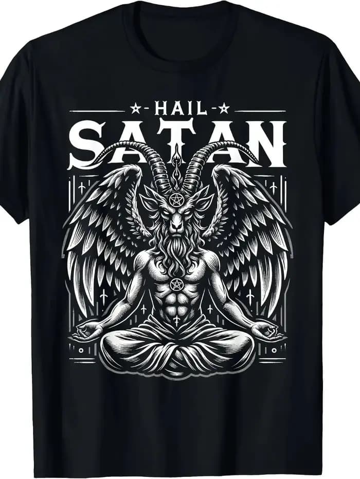 Mystérieux gothique esthétique éloge Satan Baphomet T-Shirt vêtements graphique à manches courtes chemise unisexe hommes femmes toutes saisons