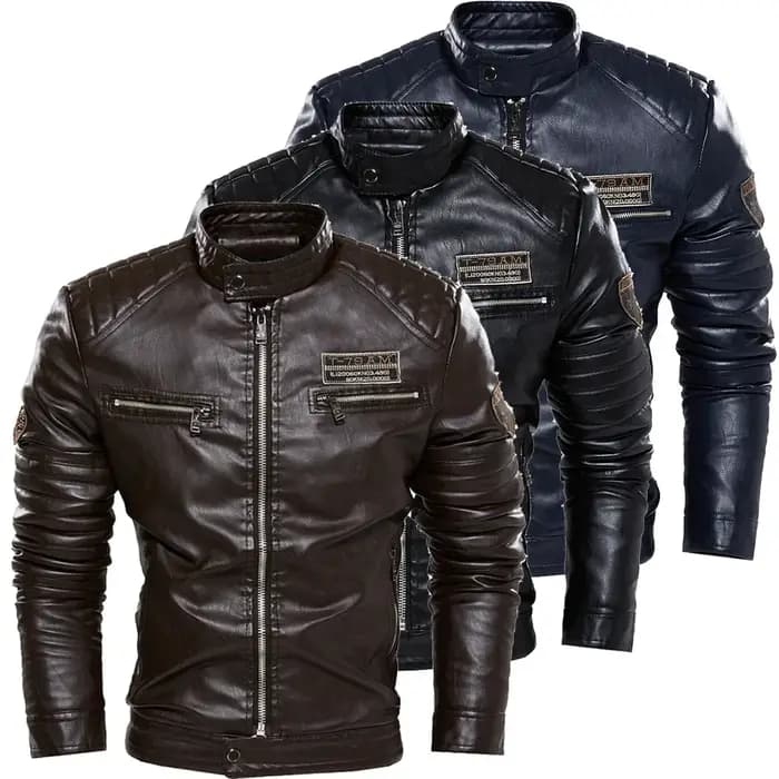 Streetwear Blazer vestes décontractée hommes vêtements d'extérieur en cuir Moto veste tendance marque