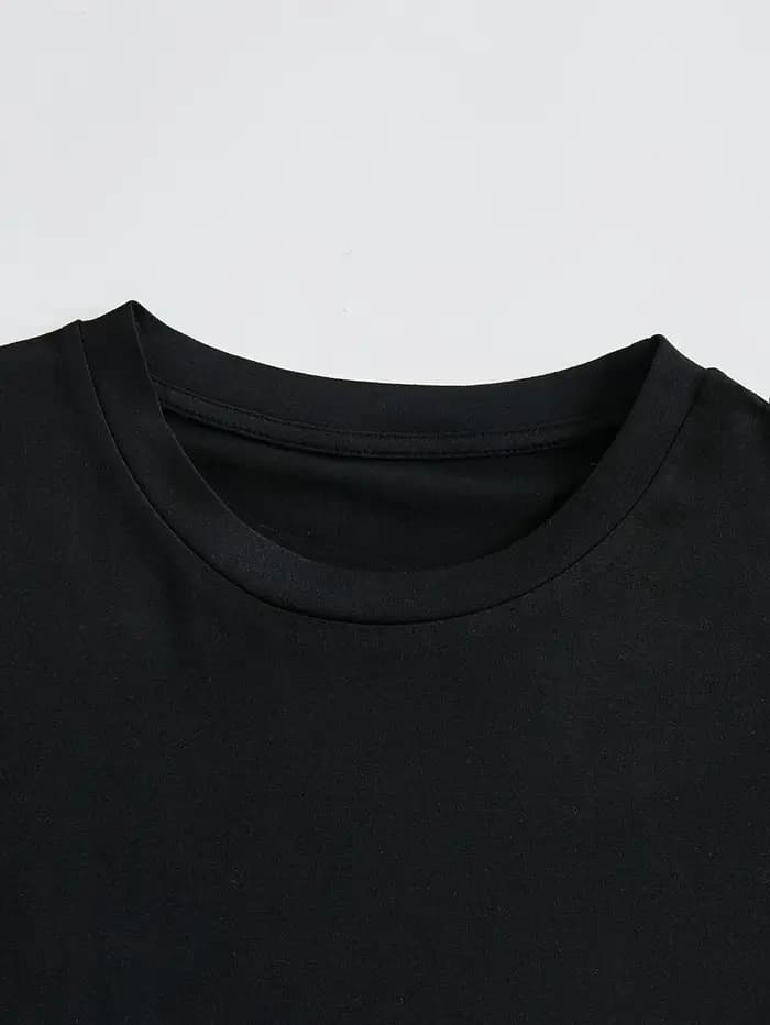 T-shirt à col rond à manches courtes pour femmes