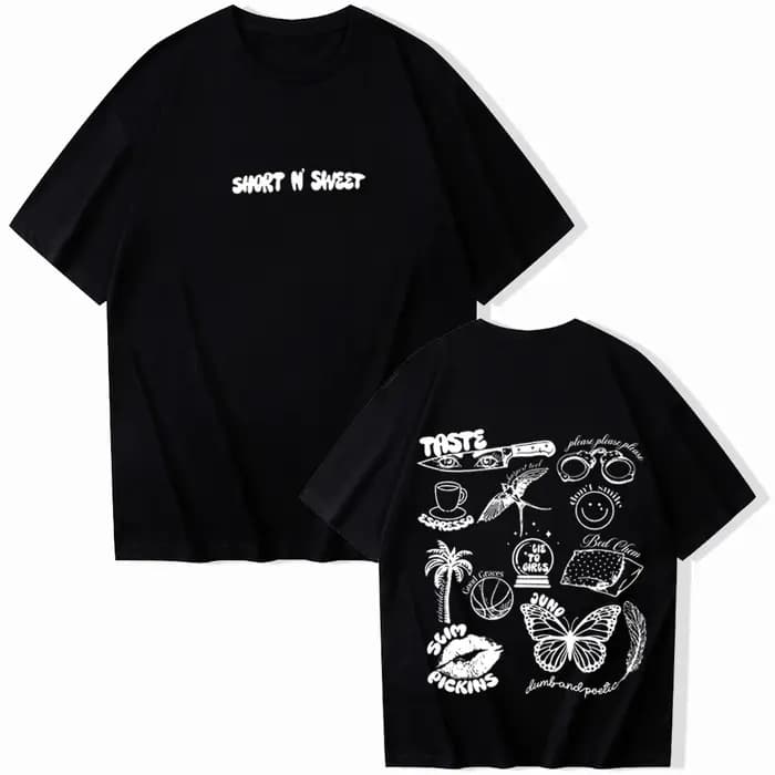 Sabrina Carpenter Short N' Sweet T-shirt Sabrina Carpenter Merch style Harajuku T-shirt col rond femme t-shirts graphiques Y2K