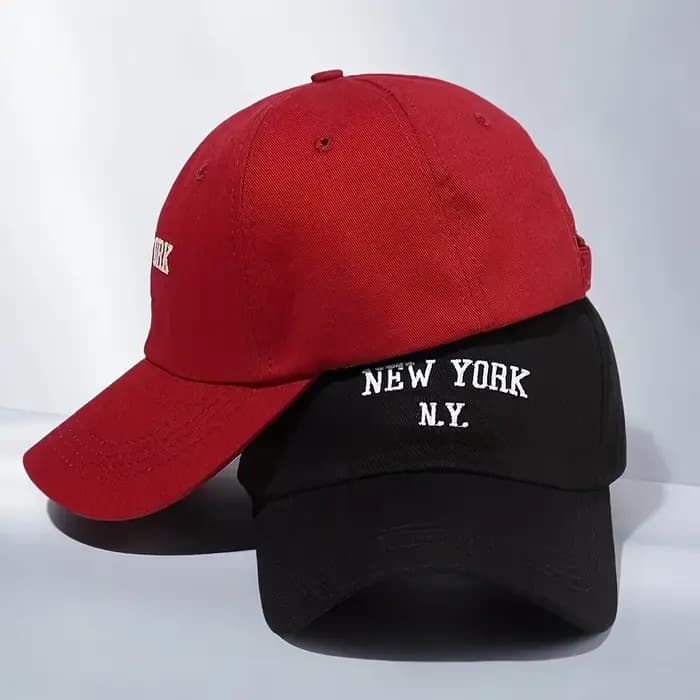 2 casquettes de baseball brodées "NEW YORK NY" - Légères, respirantes, réglables, à fermeture snapback pour hommes et femmes