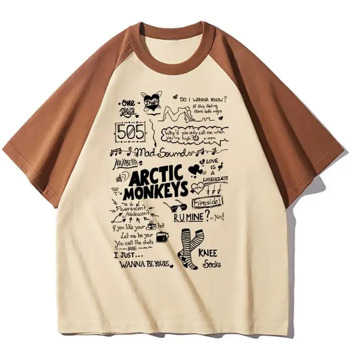 Arctic Monkeys top t-shirts fille Pop Culture numérique Vintage esthétique années 2000 t-shirt rétro coloré Grunge Y2k