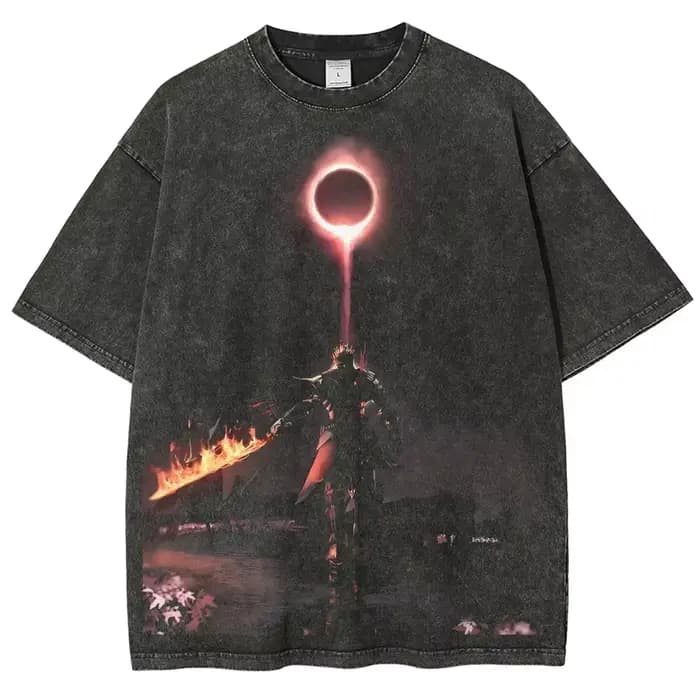 T-shirt imprimé Dark Souls, jeu de rôle classique, accessoires, style streetwear Harajuku, rétro, co