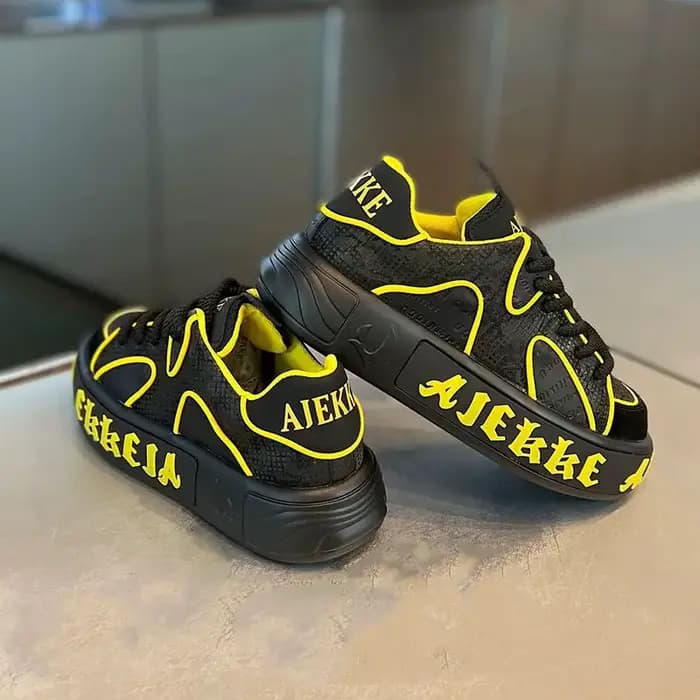 Chaussures pour hommes à la mode à semelles épaisses respirant
