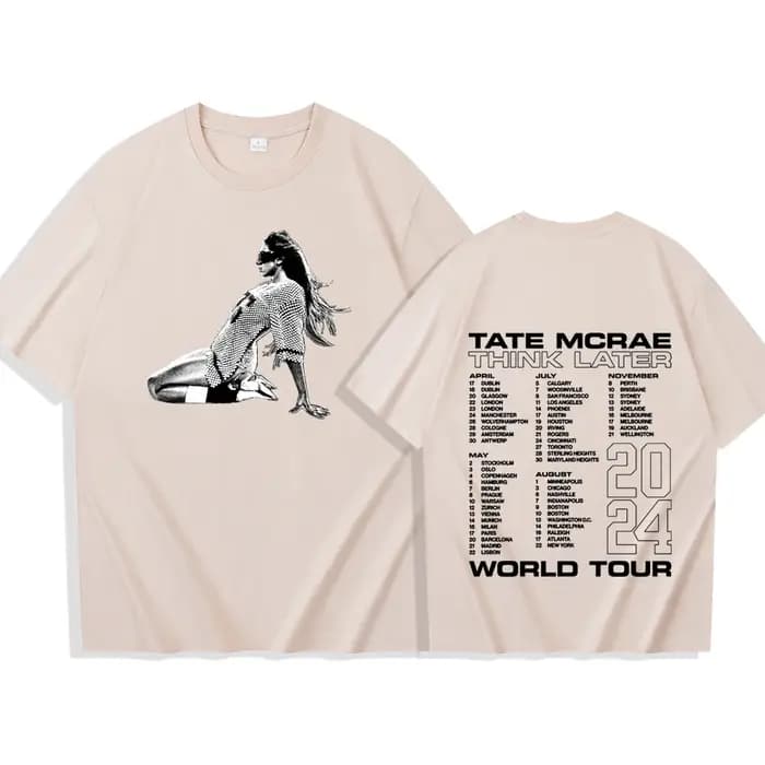 Tate McRae-T-shirt à manches courtes et col rond