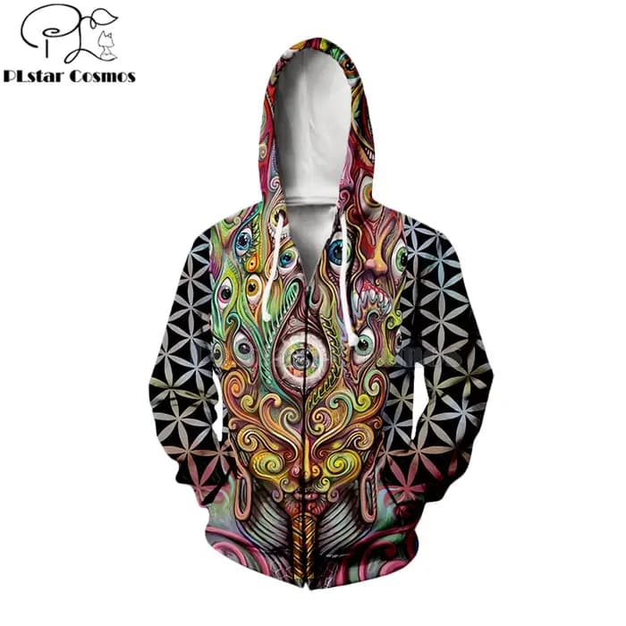 PLstar Cosmos Hiphelicopter Mandala Trippy abstrait oeil psychédélique 3d sweats à capuche/sweat-shirt hiver automne manches longues streetwear-35