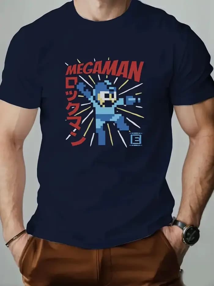 T-shirt graphique Megaman rétro pour hommes