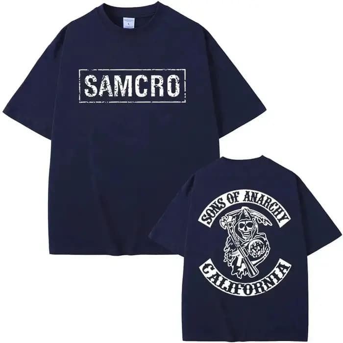 Sons of Anarchy SAMCRO hommes femmes T-shirt marque de luxe mode grande taille haut décontracté à manches courtes