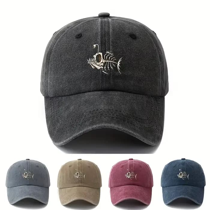 Casquette de baseball imprimée en arête de poisson