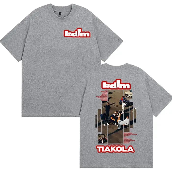 Rappeur TIAKOLA Bdim Tour 2025 T-shirt graphique homme Hip Hop gothique manches courtes T-shirts Vintage col rond