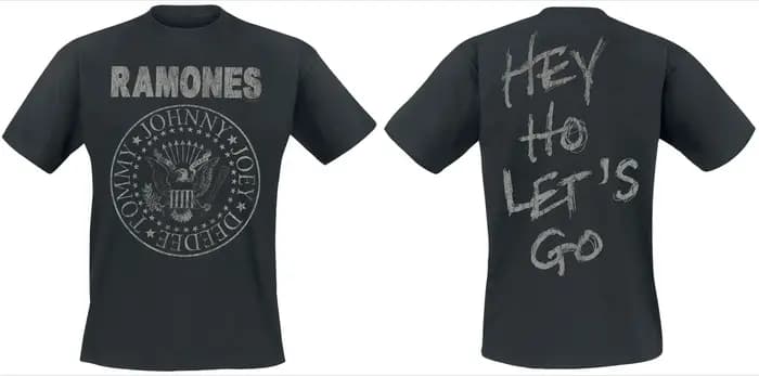 T-shirt imprimé avec l'estacade présidentielle double face de la groupe Ramones, t-shirt neutre déco