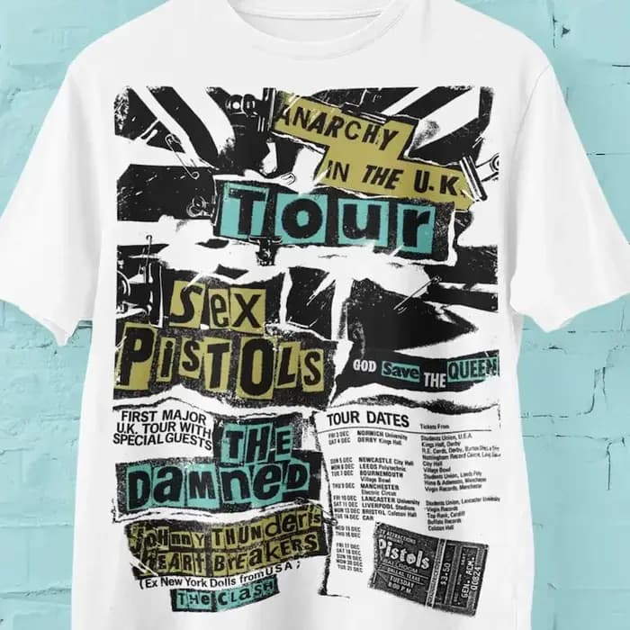 Sex Pistols Tour T Shirt, 80s Punk Music, Punk Rock, Sid Vicious, Offbeat, Nightlife, Grunge Style,
