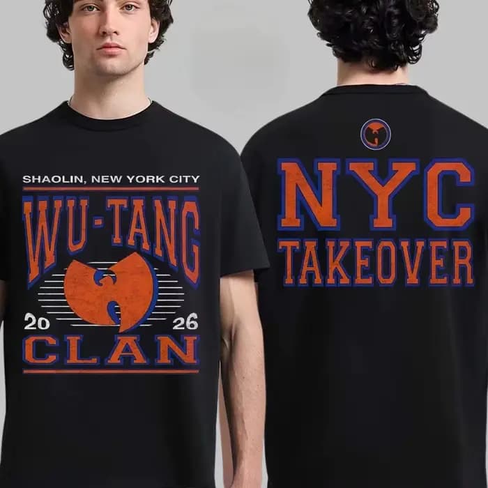 T-shirt graphique Wu-Tang Clan NYC Takeover, esthétique Y2K, streetwear unisexe, surdimensionné, en
