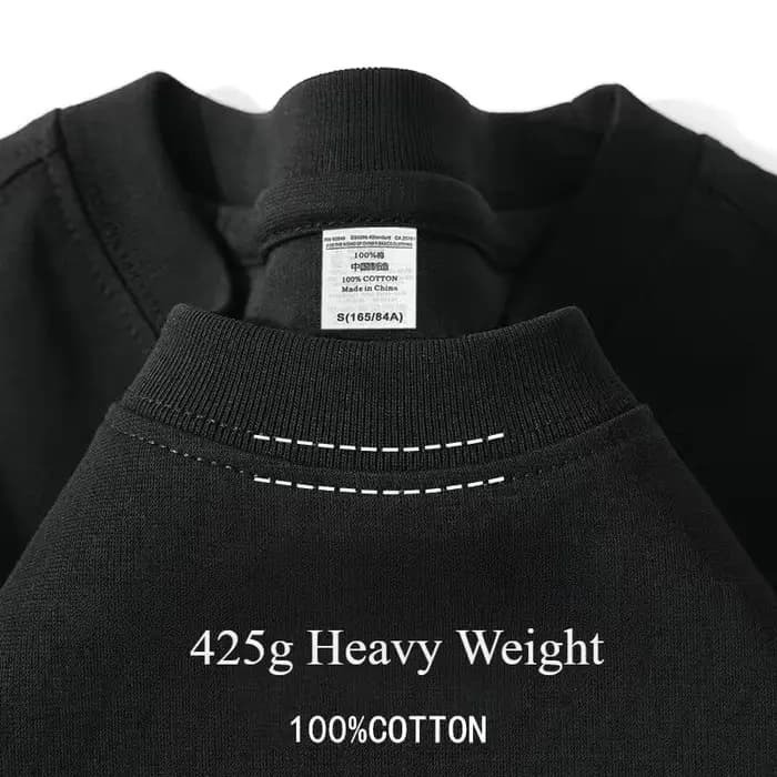 Heavy Wight 425 grammes hommes T-Shirt coton demi manches Brathable haute qualité col rond hauts bas