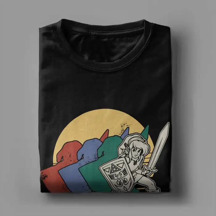 T-shirts vintage The Legends of Zeldas Retro Link Kanji Portrait pour hommes