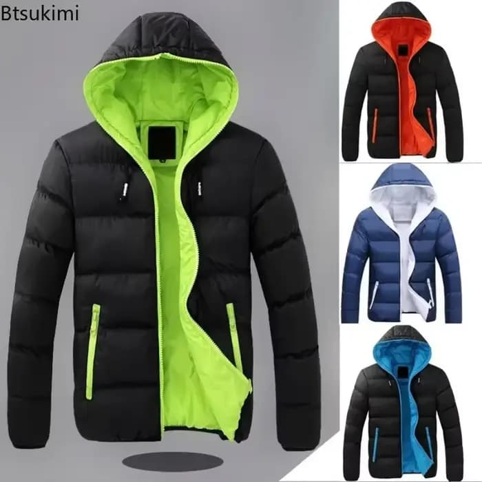 Manteaux chauds à capuche pour hommes