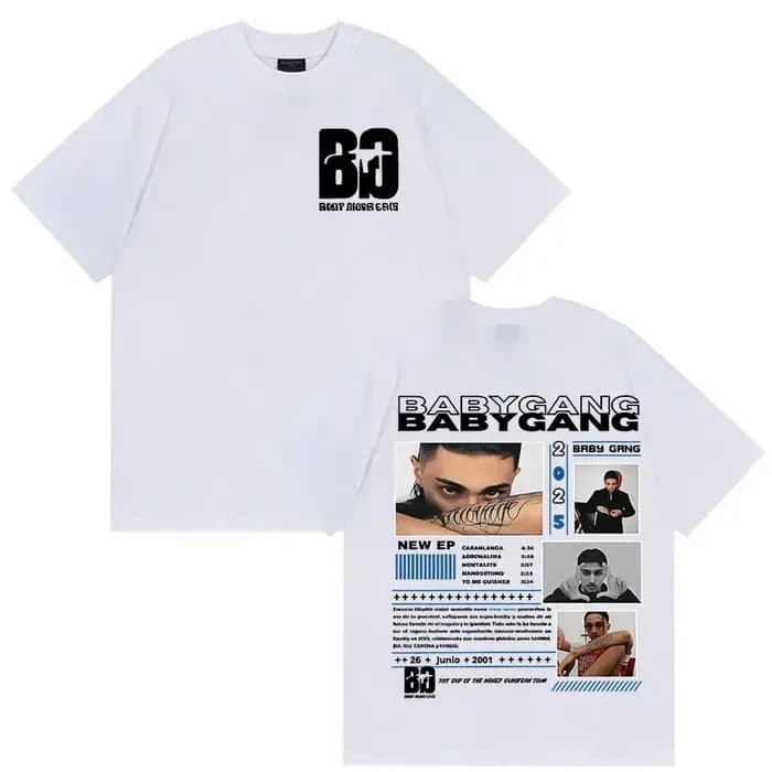 Rappeur bébé Gang Tour 2025 Merch t-shirts hommes Style rétro gothique à manches courtes T-shirt Hip Hop vêtements
