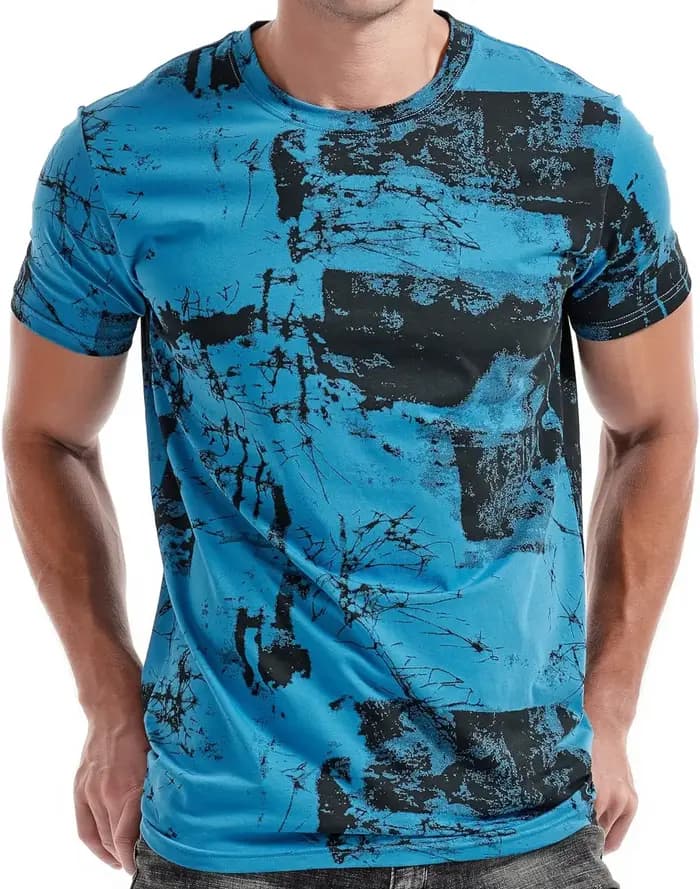 T-shirt pour Homme observateur et Confortable avec Motif Graffiti et Impression 3D