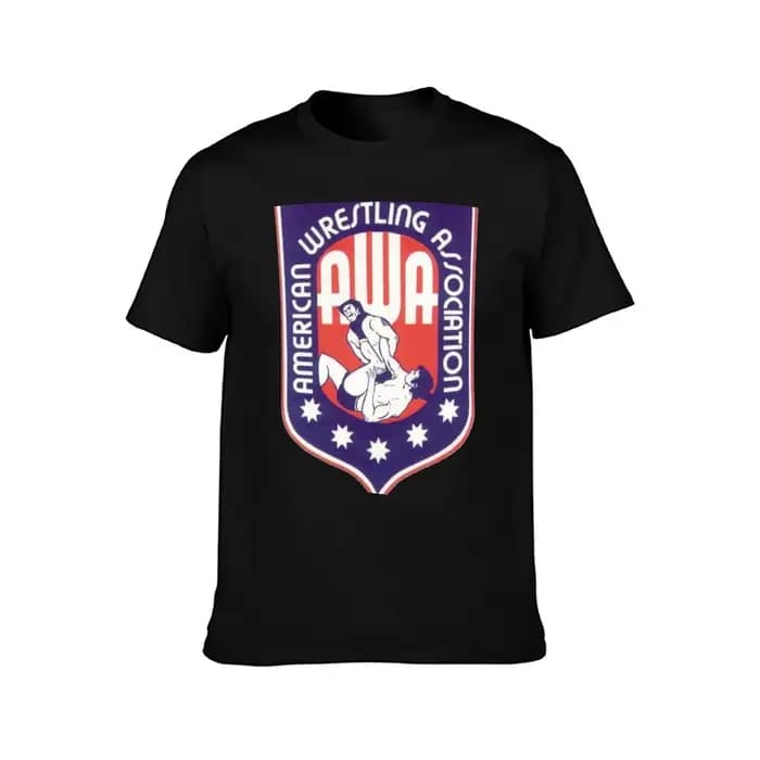 AWA - T-shirt de l'American Wrestling Association, t-shirt décontracté basique à manches courtes
