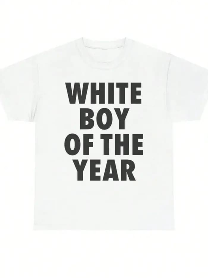 Blanc garçon de l'année chemise hommes femmes surdimensionné été coton imprimé à manches courtes T-s