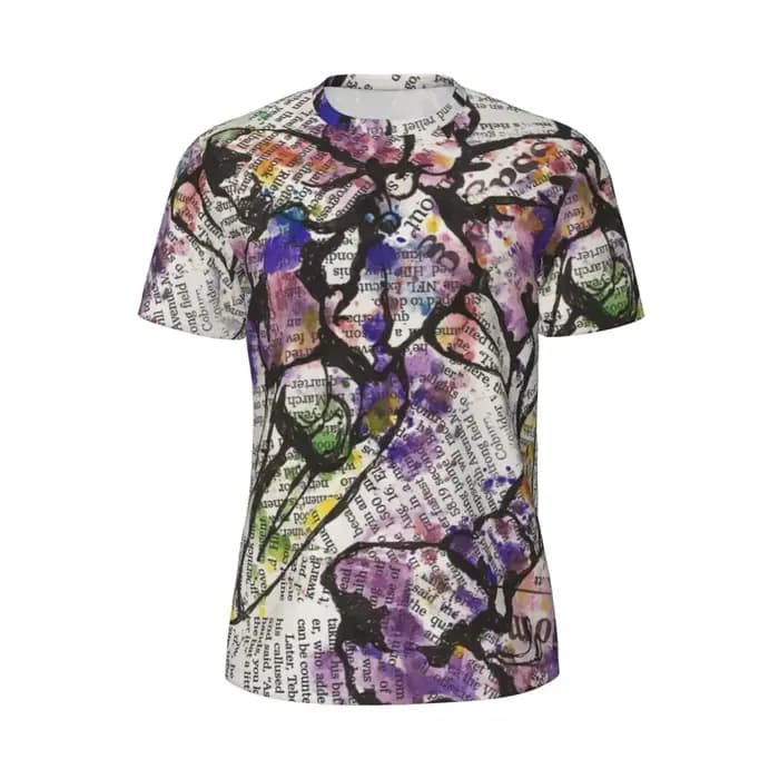 Vintage journal gymnase t-shirt Collage papier coups Hip Hop t-shirts mâle Y2K drôle