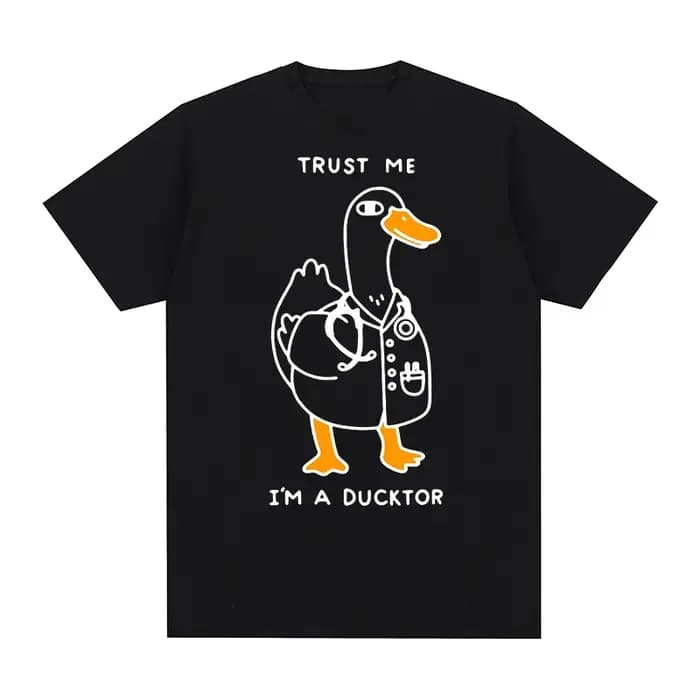 T-shirt vintage « Trust Me I'm A Ducktor » – Idée de t-shirt drôle pour homme, en coton, esthétique,