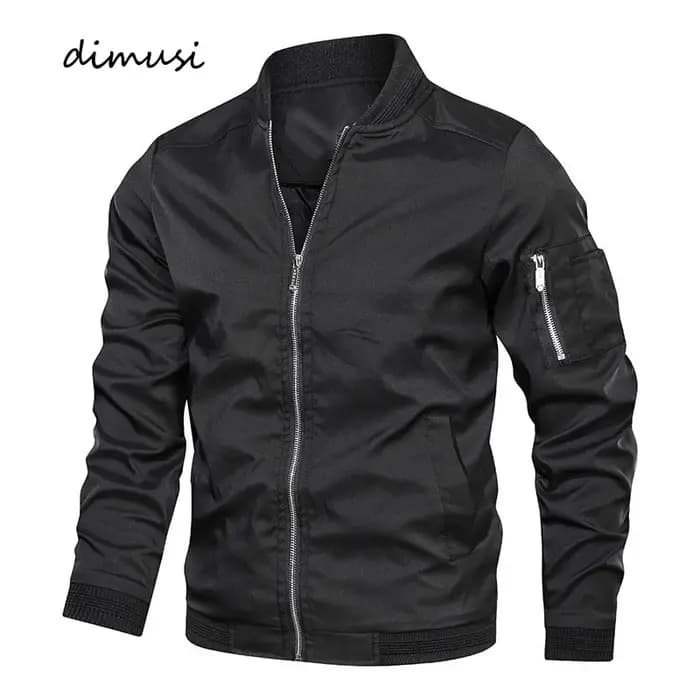 Veste bombardier légère et décontractée pour homme, coupe-vent de sport, manteau à fermeture éclair