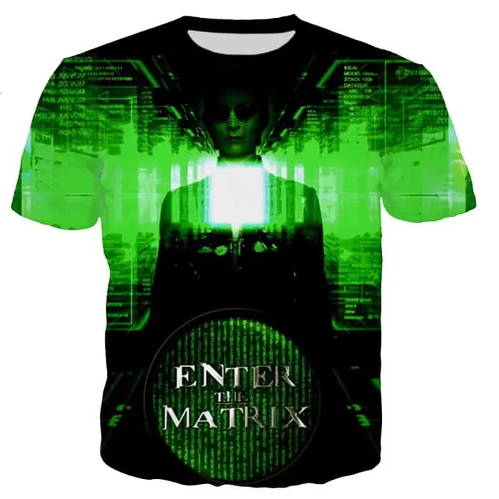 2023 nouvelle série TV américaine la matrice impression 3D t-shirts hommes/femmes 3D la matrice imprimé T-shirt surdimensionné t-shirts hauts