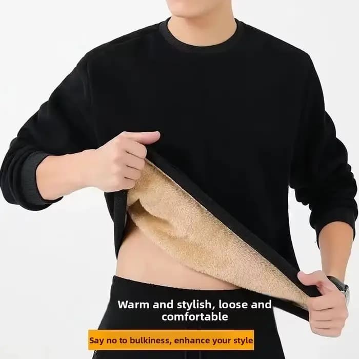 Sweat-shirt à capuche en polaire épais pour homme