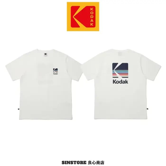 T-shirt avec logo simple inspiré de Kodak pour hommes et femmes, décontracté, imprimé rétro, en coto