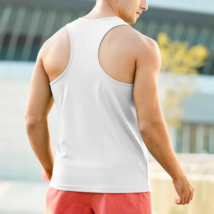 2025 nouveau T-Shirt sans manches pour hommes gilet en maille couleur unie dos nageur hauts chemise décontractée