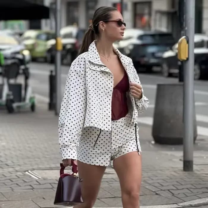 MUJER à pois Bomber vestes pour femmes surdimensionné Demi-saison veste pour femmes mode hiver mante