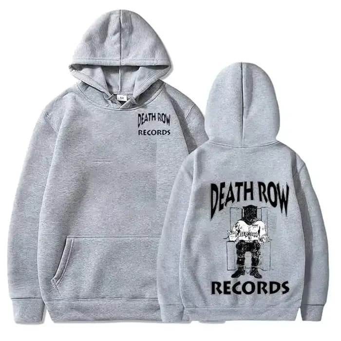 Death Row Inmate Record imprimer Hip-hop rue Cool hommes sweat à capuche automne hiver quotidien en plein air décontracté ample chaud vêtements de sport