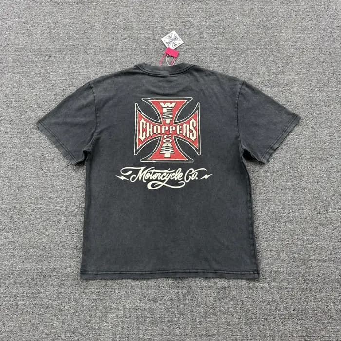 T-shirt homme style américain vintage délavé avec imprimé graphique