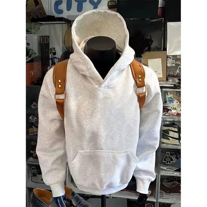 Vêtements pour hommes sweat à capuche court marque à la mode ample couleur unie veste