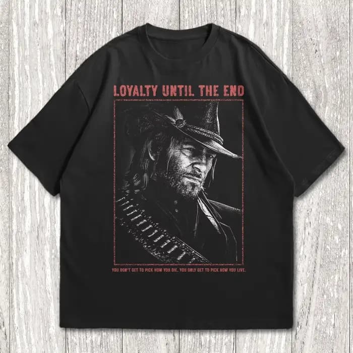 T-shirt vintage Arthur Morgan Loyalty Until The End avec portrait de cowboy, en coton doux, à manches courtes, pour hommes et femmes, pour les fans, à porter au quotidien
