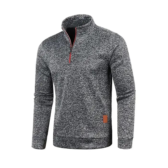 Pull à col roulé avec fermeture éclair pour homme, sweat-shirt d'extérieur, pull à demi-fermeture éc
