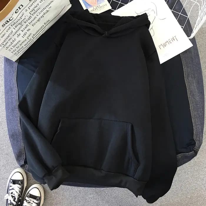 Sweat à capuche tendance minimaliste uni