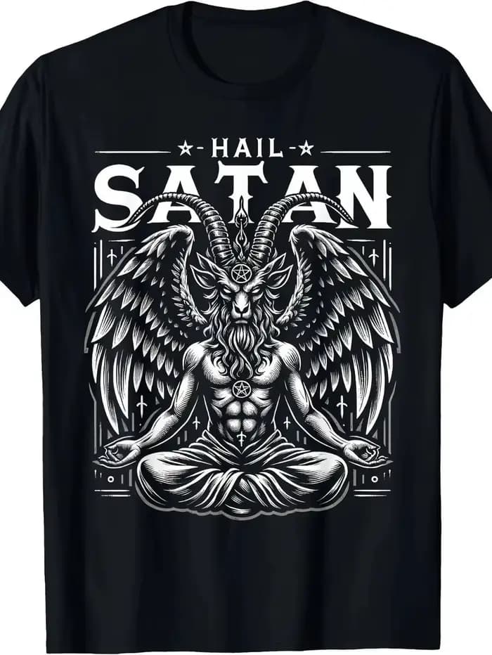 Mystérieux gothique esthétique éloge Satan Baphomet T-Shirt vêtements graphique à manches courtes ch
