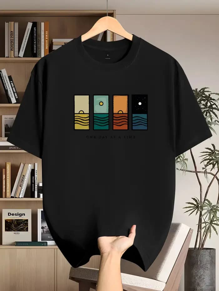 T-shirt imprimé à manches courtes pour homme