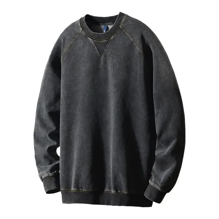 Sweat-shirt à capuche délavé style rétro américain pour homme