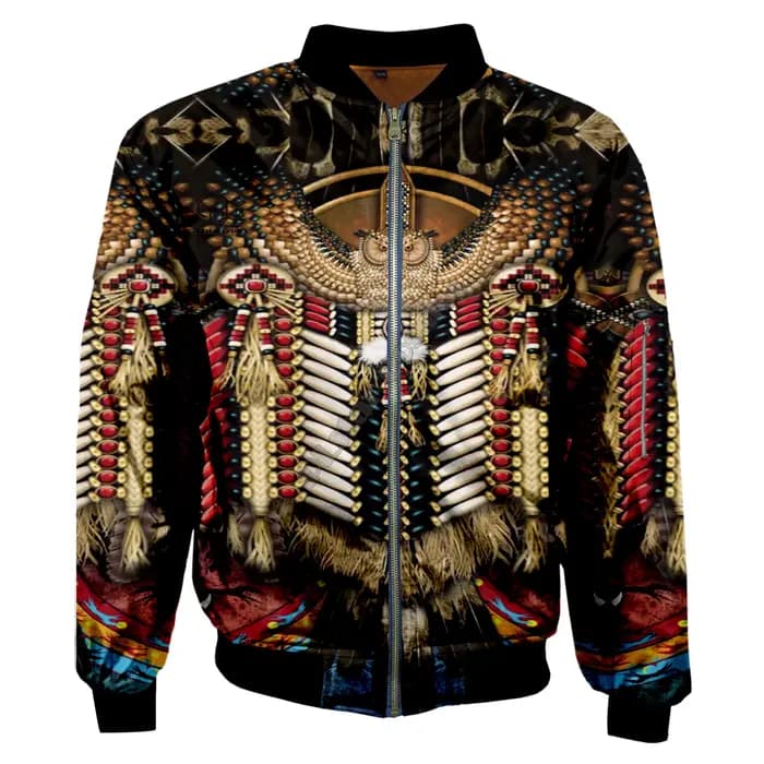 Blouson aviateur noir indien 3D pour hommes et femmes