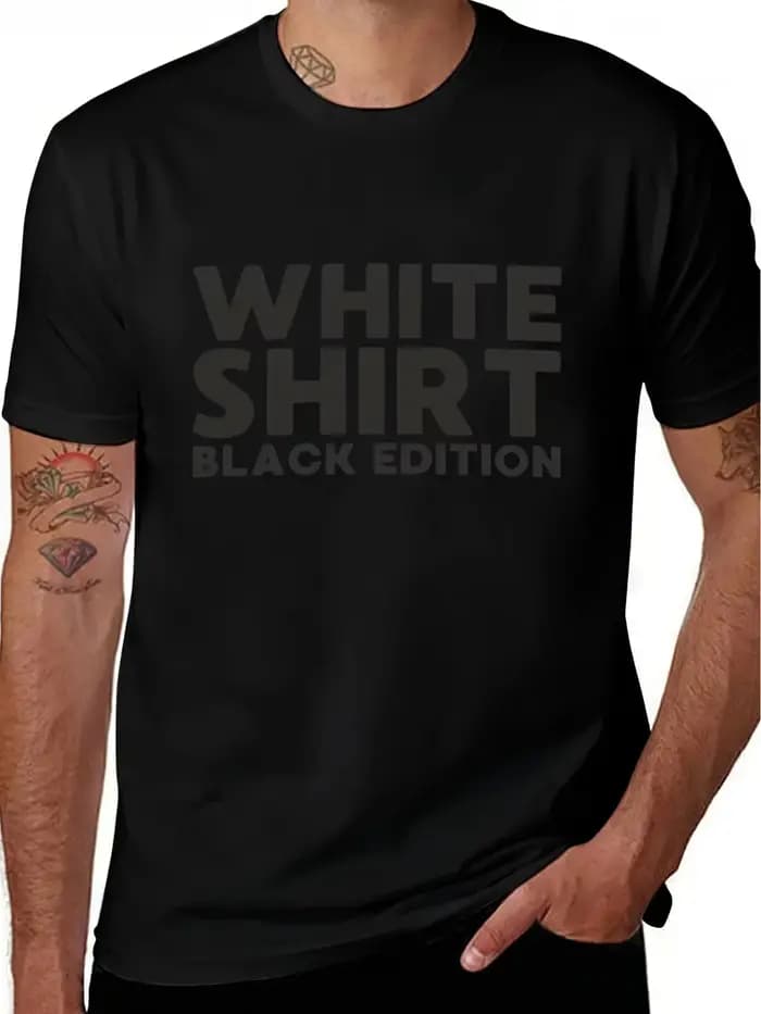 Nouveauté T-shirt blanc édition noire pour homme